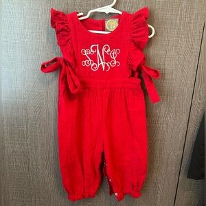 Emma Jean Romper 12m SNJ embroidered